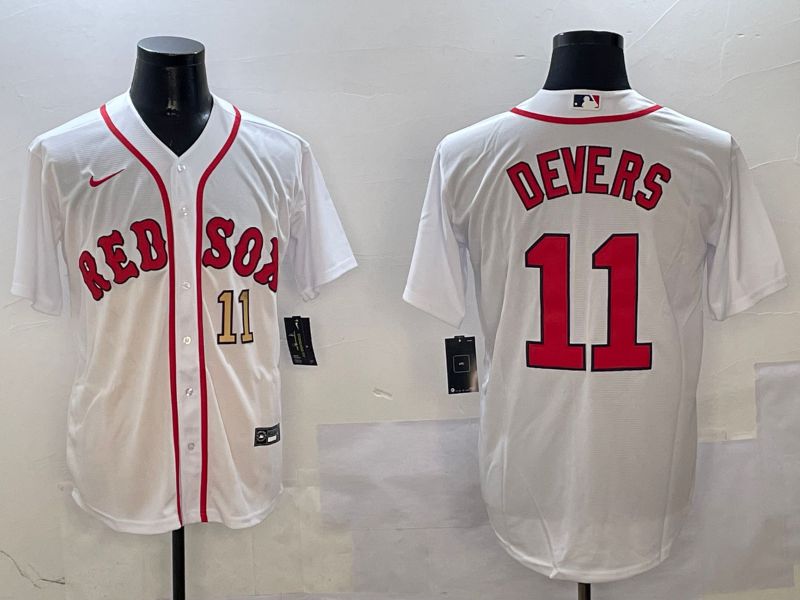 Men Boston Red Sox #11 Devers White Game 2025 Nike MLB Jersey style 5